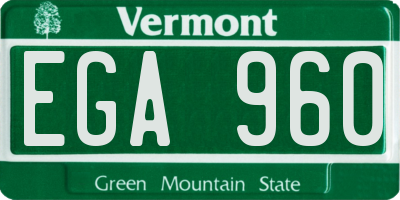 VT license plate EGA960