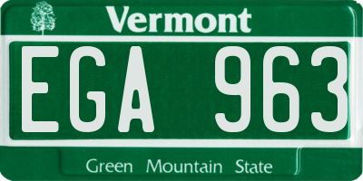 VT license plate EGA963