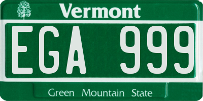 VT license plate EGA999
