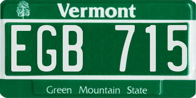 VT license plate EGB715