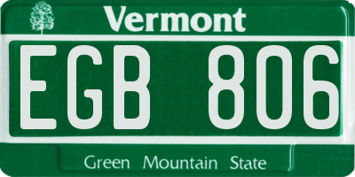 VT license plate EGB806