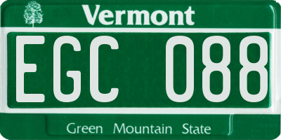 VT license plate EGC088
