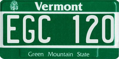 VT license plate EGC120