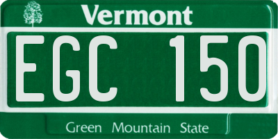VT license plate EGC150
