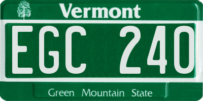 VT license plate EGC240