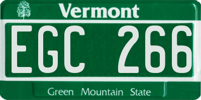VT license plate EGC266