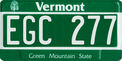 VT license plate EGC277