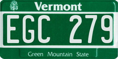 VT license plate EGC279