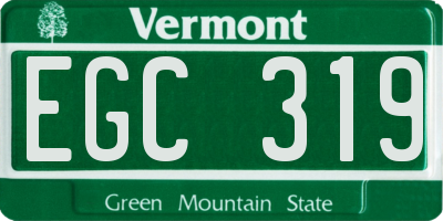 VT license plate EGC319