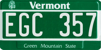 VT license plate EGC357