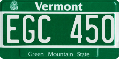 VT license plate EGC450