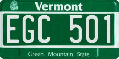 VT license plate EGC501