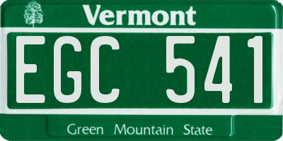 VT license plate EGC541