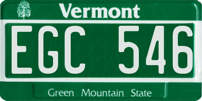 VT license plate EGC546