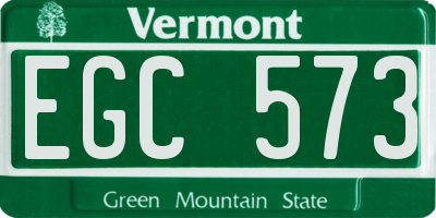 VT license plate EGC573