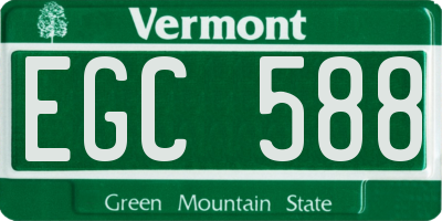 VT license plate EGC588