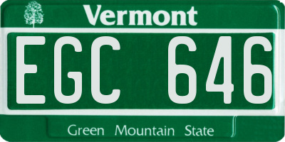 VT license plate EGC646
