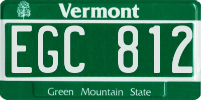 VT license plate EGC812