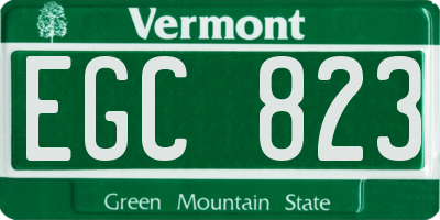 VT license plate EGC823