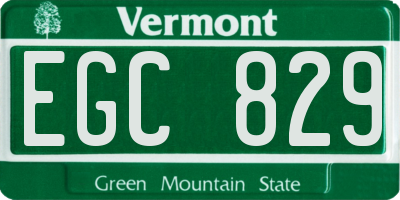 VT license plate EGC829