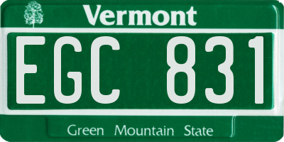 VT license plate EGC831