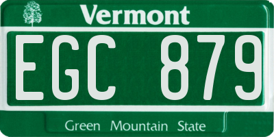 VT license plate EGC879