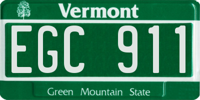 VT license plate EGC911