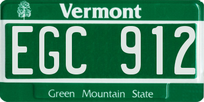 VT license plate EGC912