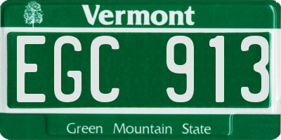 VT license plate EGC913