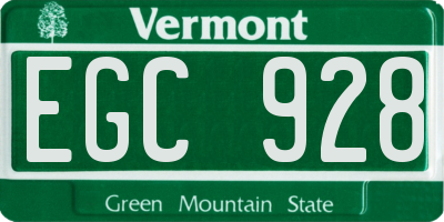 VT license plate EGC928
