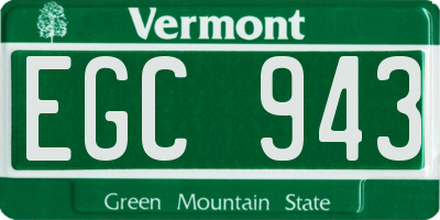 VT license plate EGC943