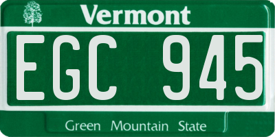VT license plate EGC945