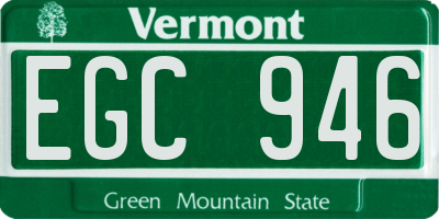 VT license plate EGC946