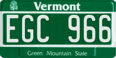 VT license plate EGC966