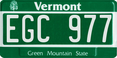 VT license plate EGC977