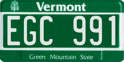 VT license plate EGC991