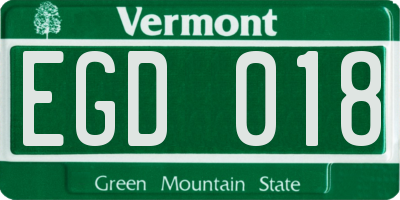 VT license plate EGD018
