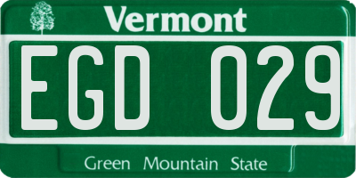 VT license plate EGD029