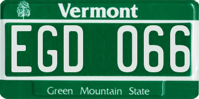 VT license plate EGD066