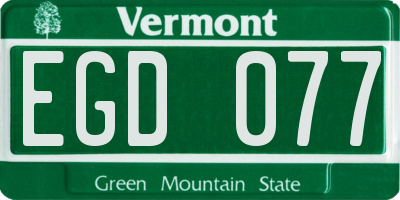 VT license plate EGD077
