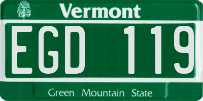 VT license plate EGD119