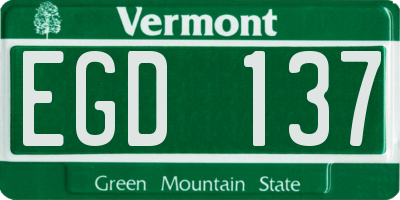 VT license plate EGD137