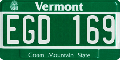 VT license plate EGD169