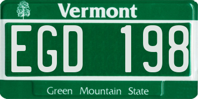 VT license plate EGD198