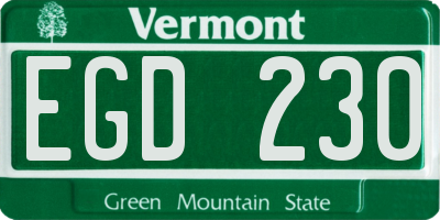 VT license plate EGD230