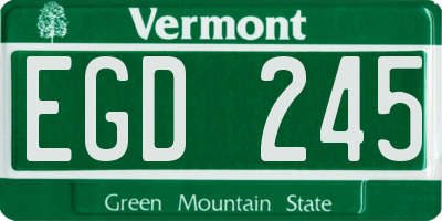 VT license plate EGD245