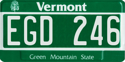 VT license plate EGD246