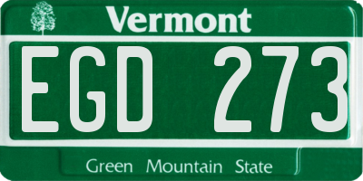 VT license plate EGD273