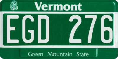VT license plate EGD276