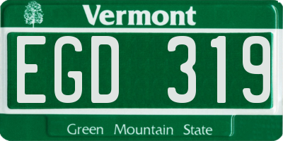 VT license plate EGD319
